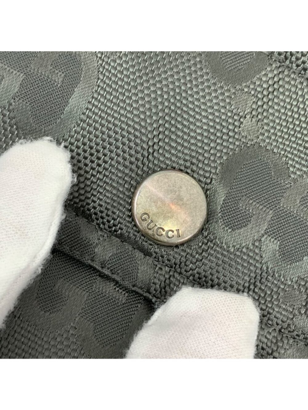 Gucci Off The Grid Dark Grey All-Over Tonal Logo Hooded Drawstring Zip Jacket - Picture 7 of 8